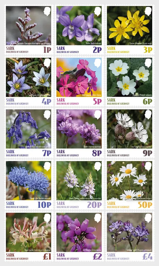 Остров САРК (Великобритания - Юрисдикция Гернси)-Дикие цветы-2025. Чистый полный комплект.MNH. Ціна