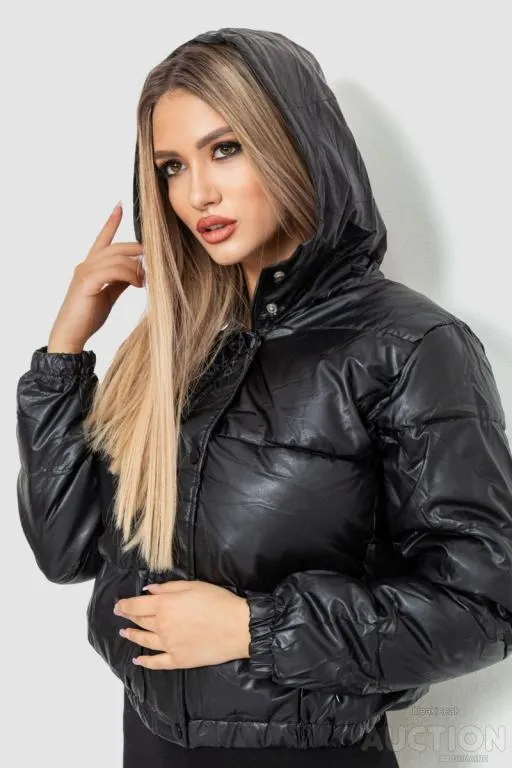 Куртка женская демисезонная экокожа, цвет черный, 214R729 Де купити