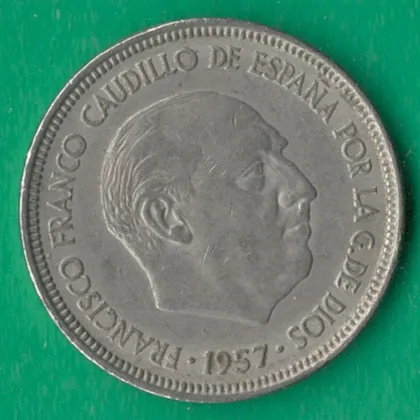 фото, 5 песет 1957 (1965) року Іспанія [КВ]