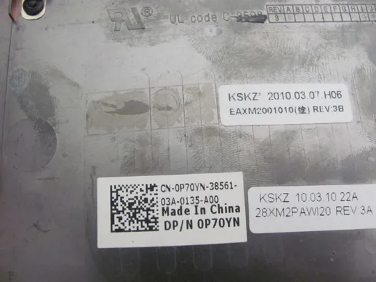 номер0189-1 панель палмрест 0P70YN для Dell Precision M6500 оригінал Характеристики