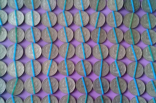 Купити (1141) 50 копійок 1992 1БАм повороти (порушення соосності) - 96 монет одним лотом (50 копеек 1992 1БАм брак)