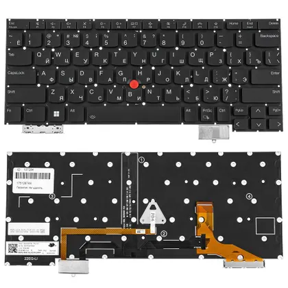 фото, Клавіатура для ноутбука Lenovo (ThinkPad: X13s) rus, black, підсвічування клавіш, без фрейму (ОРИГІНАЛ)