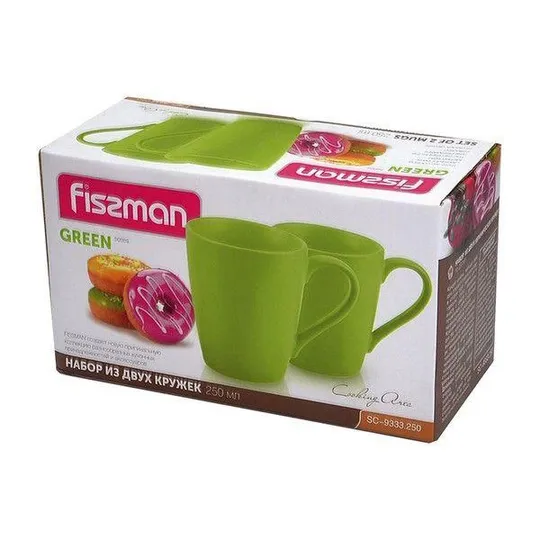 Набор кружек Fissman SC-9333-250 300 мл зеленый 2 шт Де купити