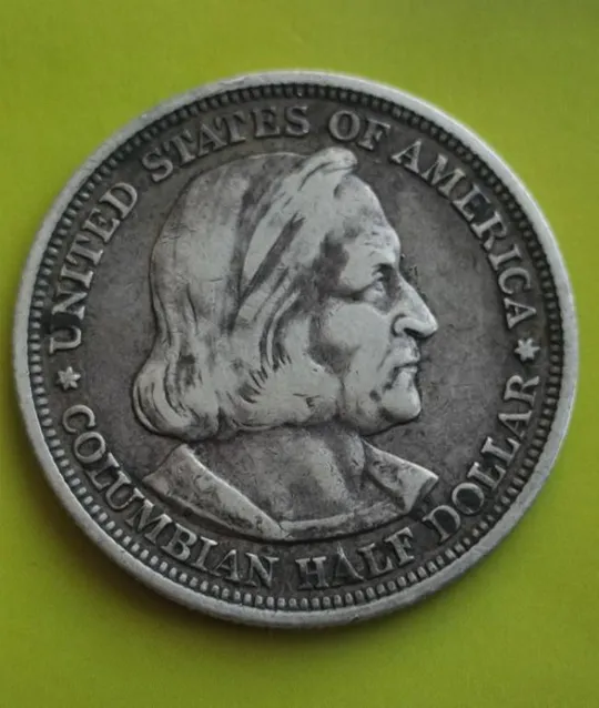 1892 монета серебро пол доллара США- всемирная выставка 400-летие открытия Америки Колумбом ct536. Ціна