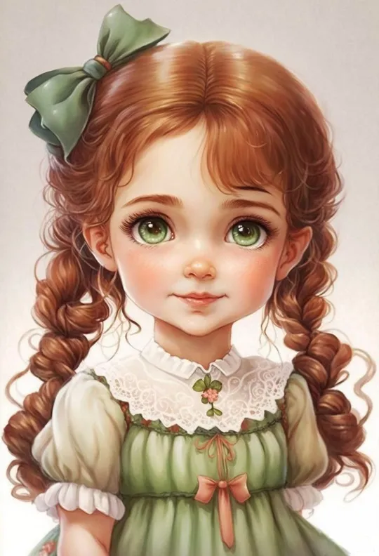 Рыженькая девочка с зеленым бантом. Ціна