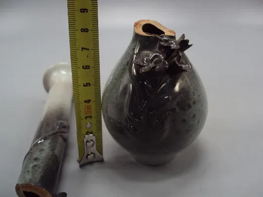 Вазочка керамика ваза цветочки высота 21,4 см под реставрацию №13974 З аукціону