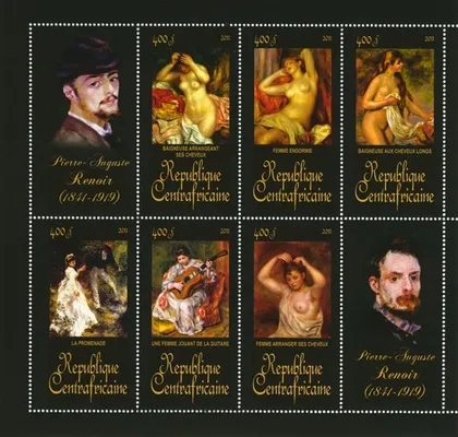 фото, ЦАР-Живопись-Ренуар-2011. Чистый красивый М/Лист. MNH.