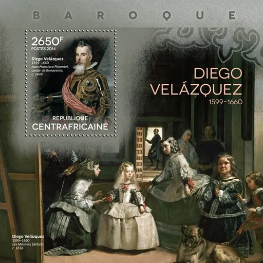 Купити ЦАР - Живопись - Диего Веласкес - 2014. Чистый полный красивый комплект. MNH.