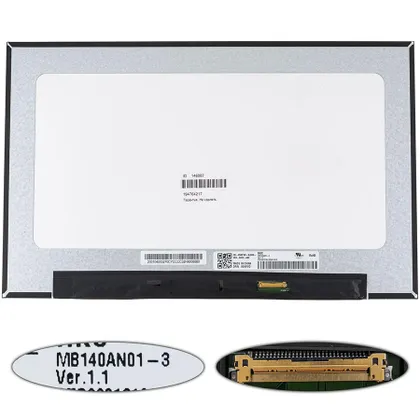 фото, Матриця 14.0 MB140AN01-3 (1366*768, 30pin(eDP), LED, SLIM(без дод. панелі !!!), матова, роз'єм праворуч знизу) для ноутбука