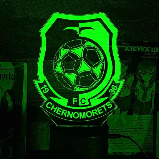 Акриловий світильник-нічник Чорноморець ФК зелений tty-n002264 Ціна