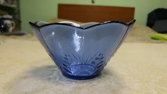 Креманка піалка салатниця блакитне радянське скло Вживане Ціна