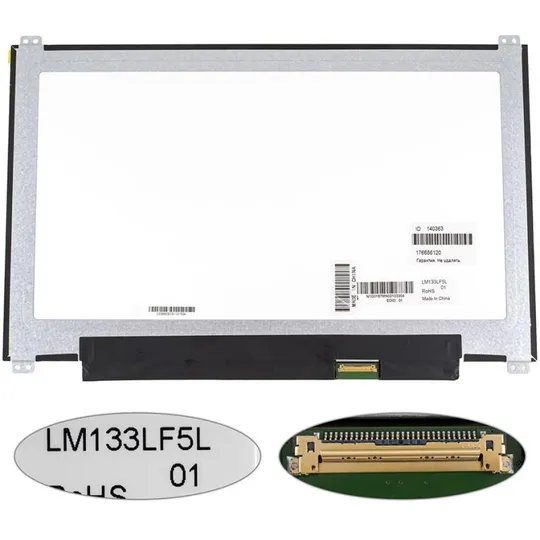 Матрица 13.3" LM133LF5L01 (1920*1080, 30pin(eDP, IPS) LED, SLIM(вертикальные ушки), матовая, разъем Ціна