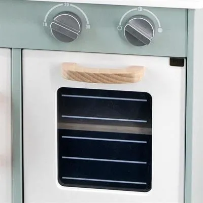 Игровой набор Viga Toys кухня из дерева с аксессуарами PolarB зеленая (44048) Недорого