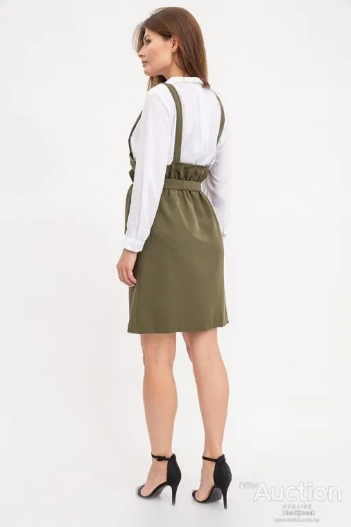 Сарафан свободного кроя, цвета хаки, 119R313 З аукціону