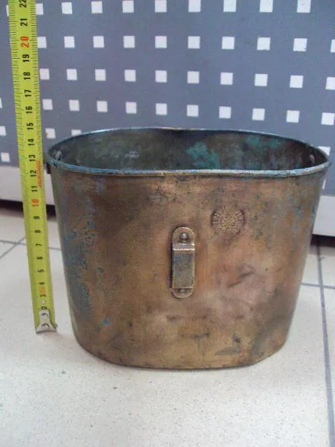 Котелок армейский РИА клеймо орел ПБ И С. ПК 1912 СОЗ царский медь целый без дыр высота 13 см №10107 З аукціону