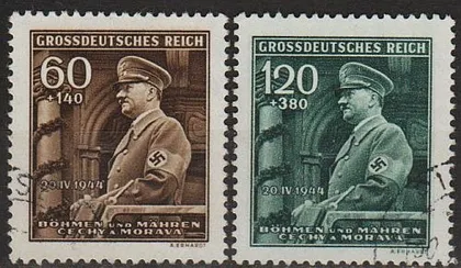 фото, 1944 - Рейх - Богемія - 55 років Гітлера Mi.136-37 _гаш