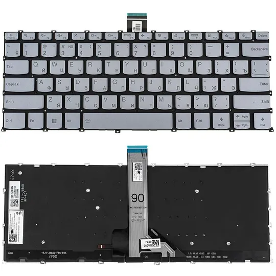 Клавіатура для ноутбука LENOVO (IdeaPad Pro: 5-14 series), rus, silver, без кадру, підсвічування клавіш Ціна