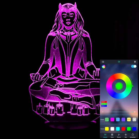 Акриловий світильник-нічник керування з телефона Багряна Відьма tty-n001681 Ціна