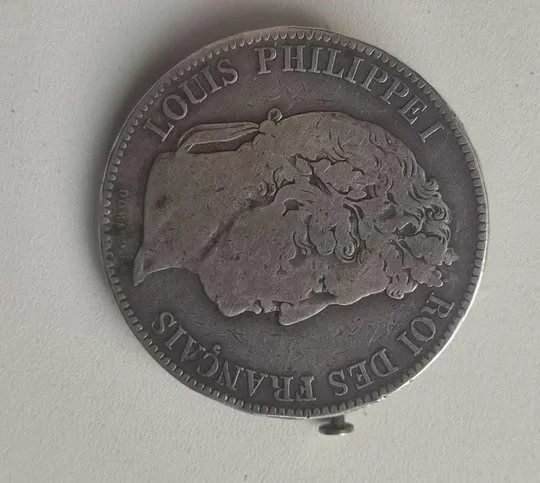 1843 год брошь монета роялиста сторонника Луи Филиппа,серебро, ручная ювелирная работа, kl957 Інтернет-аукціон