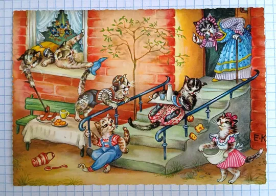 Поштова картка Веселі Котики 1970-ті Зах. Німеччина eK02 Ціна