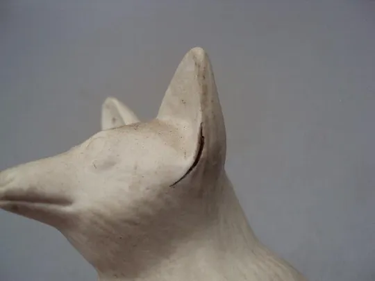 Карандашница фарфор Городница фигура лиса подставка для ручек лисичка 13,7 см под реставрацию №1306 Інтернет-аукціон