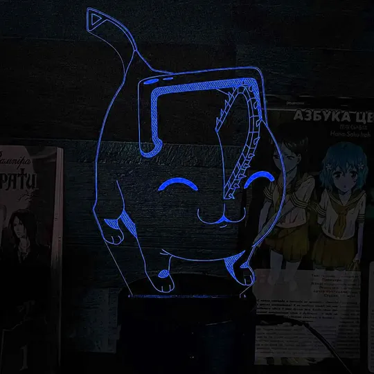 Акриловий світильник-нічник Chainsaw Man 2 синій tty-n002291 Ціна