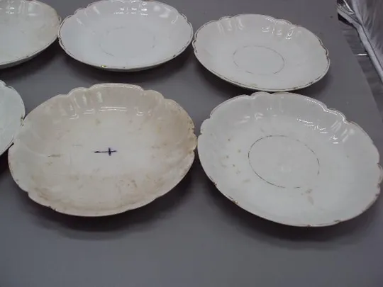 Купити Тарелки фарфор М.С. Кузнецова герб орел чайные тарелочки блюдца размер 2,1х13,9см лот 6 шт №13352