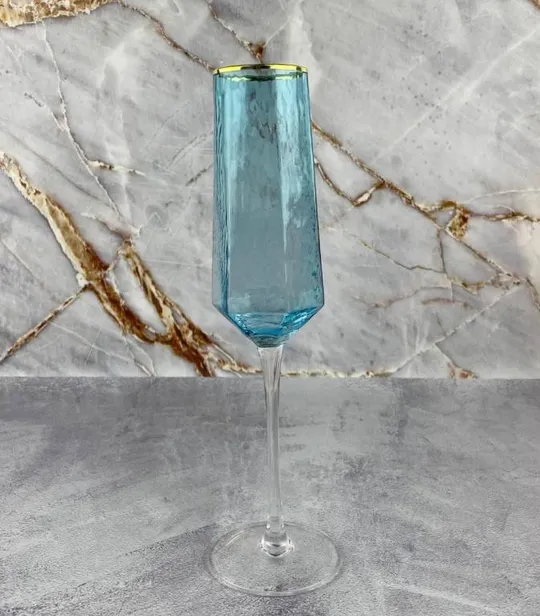 Купити Бокал для шампанского OLens Бирюза GXF01A-B-gd 180 мл