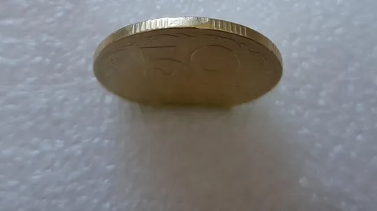 (2580) 50 копійок 1992 1ААк поворот (порушення соосності) (50 копеек 1992 1ААк брак) Де купити