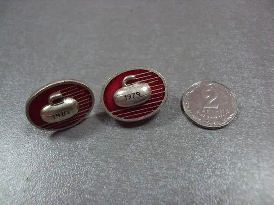 знак керлинг cc curling club 1979 1981 лот 2 шт №2867 Ціна