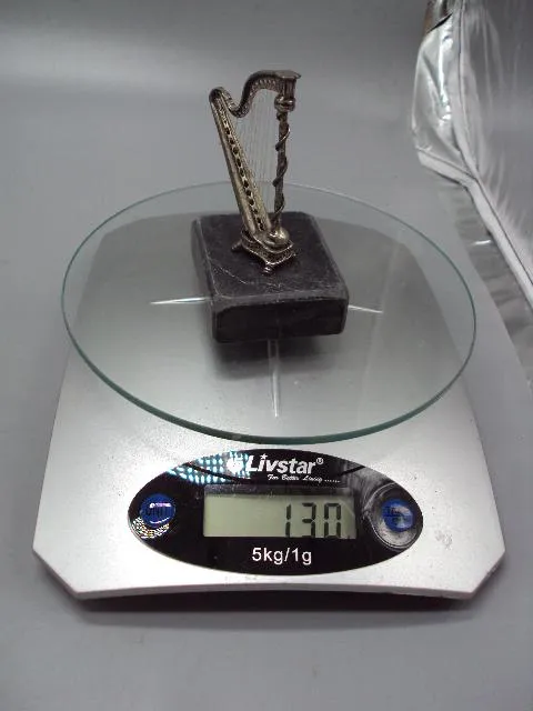 Фигура на подставке статуэтка арфа серебро 800 проба вес 130 г высота 8,2 см и 6,3 см №15 Характеристики