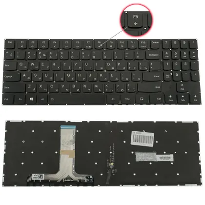 фото, Клавіатура для ноутбука LENOVO (Legion: Y530-15) rus, black, без фрейма, підсвічування клавіш(оригінал) (black bezzel)