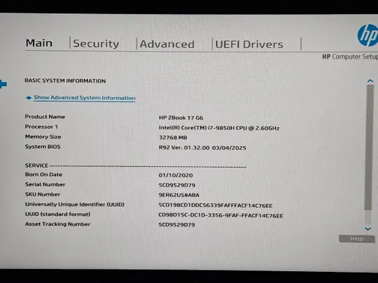 Ноутбук HP ZBook 17 G6 FHD 512/32GB I7 9850H Nvidia RTX 5000 16GB Інтернет-аукціон