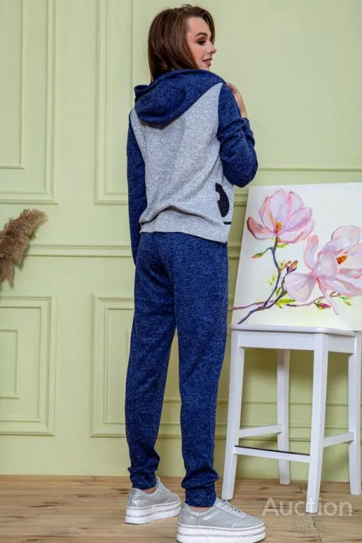 Женский костюм из ангоры, серо-синего цвета, 172R1219 Де купити