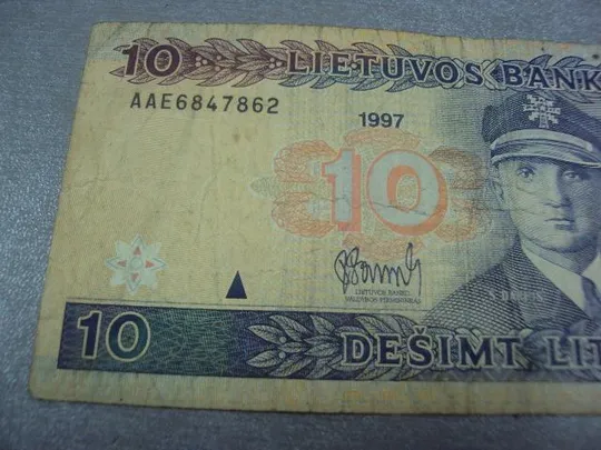 Купити банкнота 10 лит 1997 год литва №327