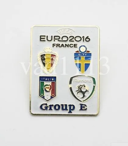 фото, Футбол - значок из серии  "ЕВРО 2016"  группа Е : Бельгия, Швеция, Италия, Ирландия