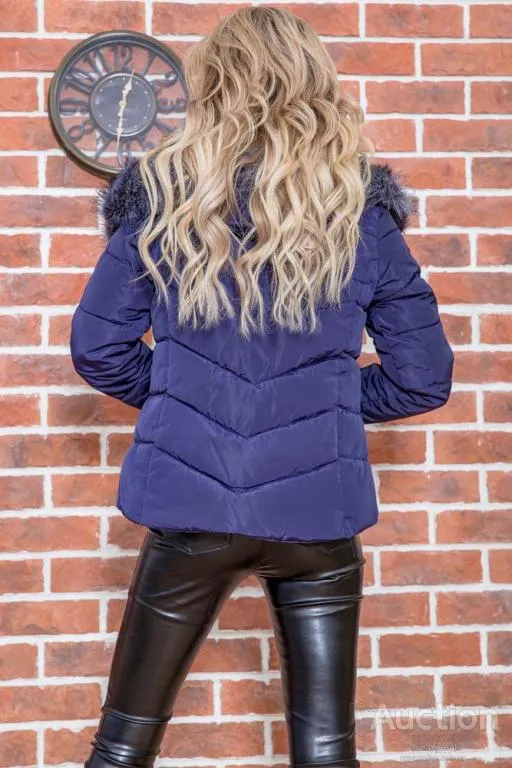 Демисезонная куртка с капюшоном, синего цвета, 167R2227 Де купити