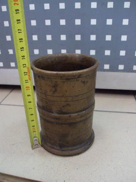 Ступка с пестиком бронза высота 13 см, диаметр 9 см, длина пестика 23,5 см №2 Продаж