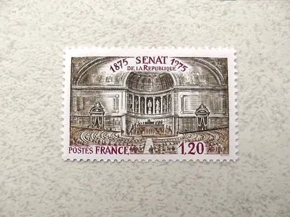 фото, Поштова марка Франція " Сенат " 1975 рік **
