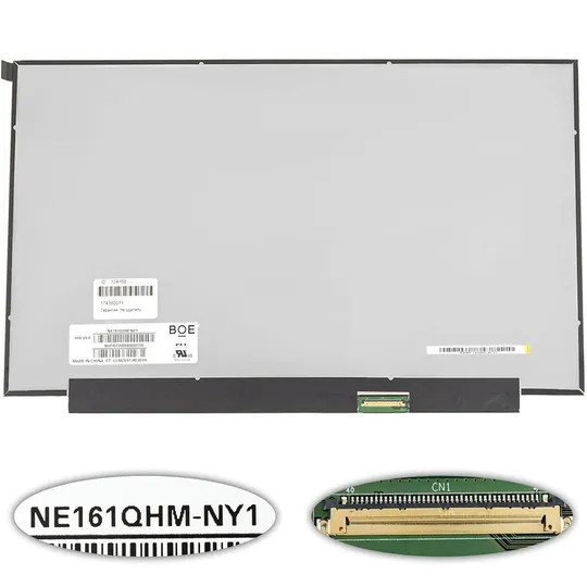 Матриця 16.1" NE161QHM-NY1 (2560 * 1440, 40pin (eDP, IPS, 165Hz), LED, SLIM (без планок і вушок), матова, роз'єм справа внизу) для Ціна