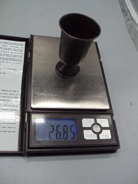 Рюмка стопка серебро 84 проба голова вес 26,85 г высота 6,6 см, диаметр 4,2 см №325 З аукціону