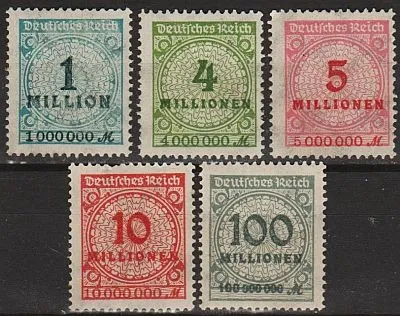 фото, 1924 - Німеччина - Гіперінфляція Mi.314-22 3,20 EU **/*