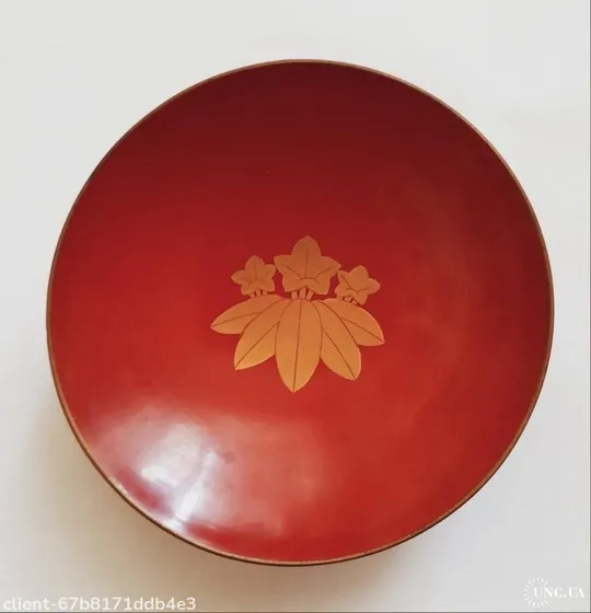 Наградная чаша для сакэ. Дерево. Лак уруши. Императорская Япония Ціна