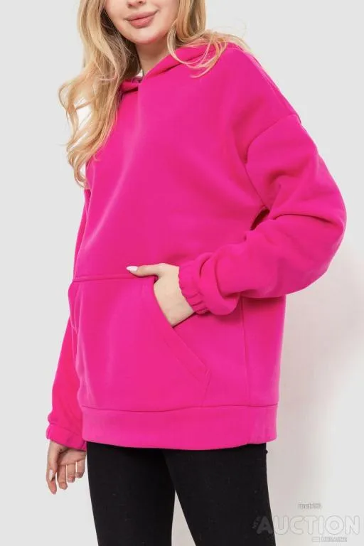 Худи женский трехнитка на флисе, цвет розовый, 102R364 З аукціону