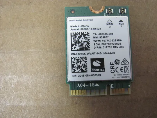 номер0818-40 WI-FI модуль 01275K 9462NGW  для Dell inspiron / vostro 15 3405 3400 3501 3503 3593 5593 5594 5493 5494 g3 15 3500 оригінал Ціна