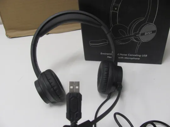 Дротові навушники з мікрофоном, ігрова гарнітура ПК/PS/Xbox Gamer для центру обробки дзвінків, офісу, call center EKSA H12 Black (14) Інтернет-аукціон