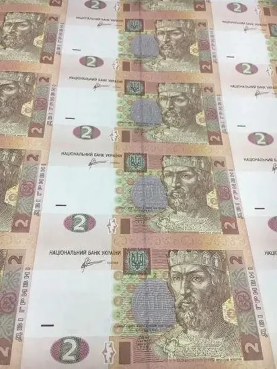 Купити Нерозрізаний лист із банкнот НБУ номіналом 2 грн 60 шт. Колекційні листи банкнот
