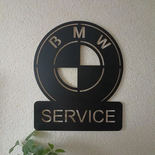 Купити Панно декоративна картина на стіну BMW SERVICE LED підсвітка 490х600 acr-p000094