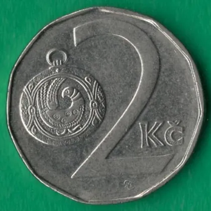 фото, 2 крони 1993 року Чехія [М]
