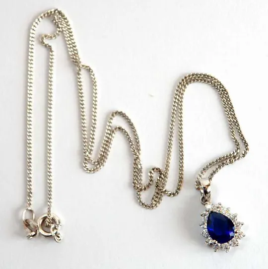 Купити Підвіска DIANA сапфір циркони срібло 925 Austria